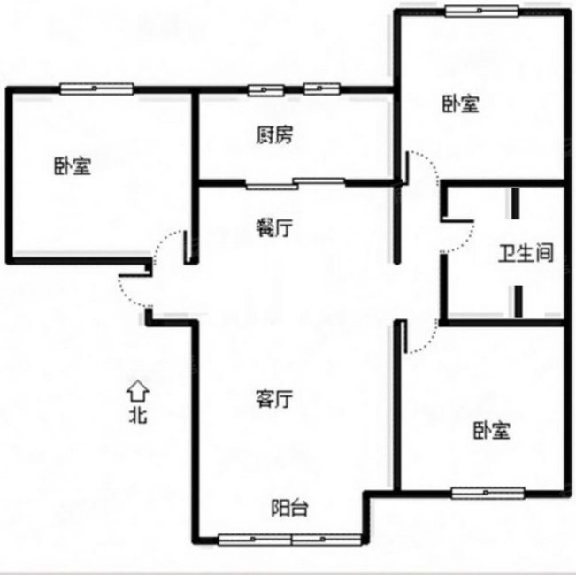 鸿坤理想湾3室2厅2卫95㎡南北85万