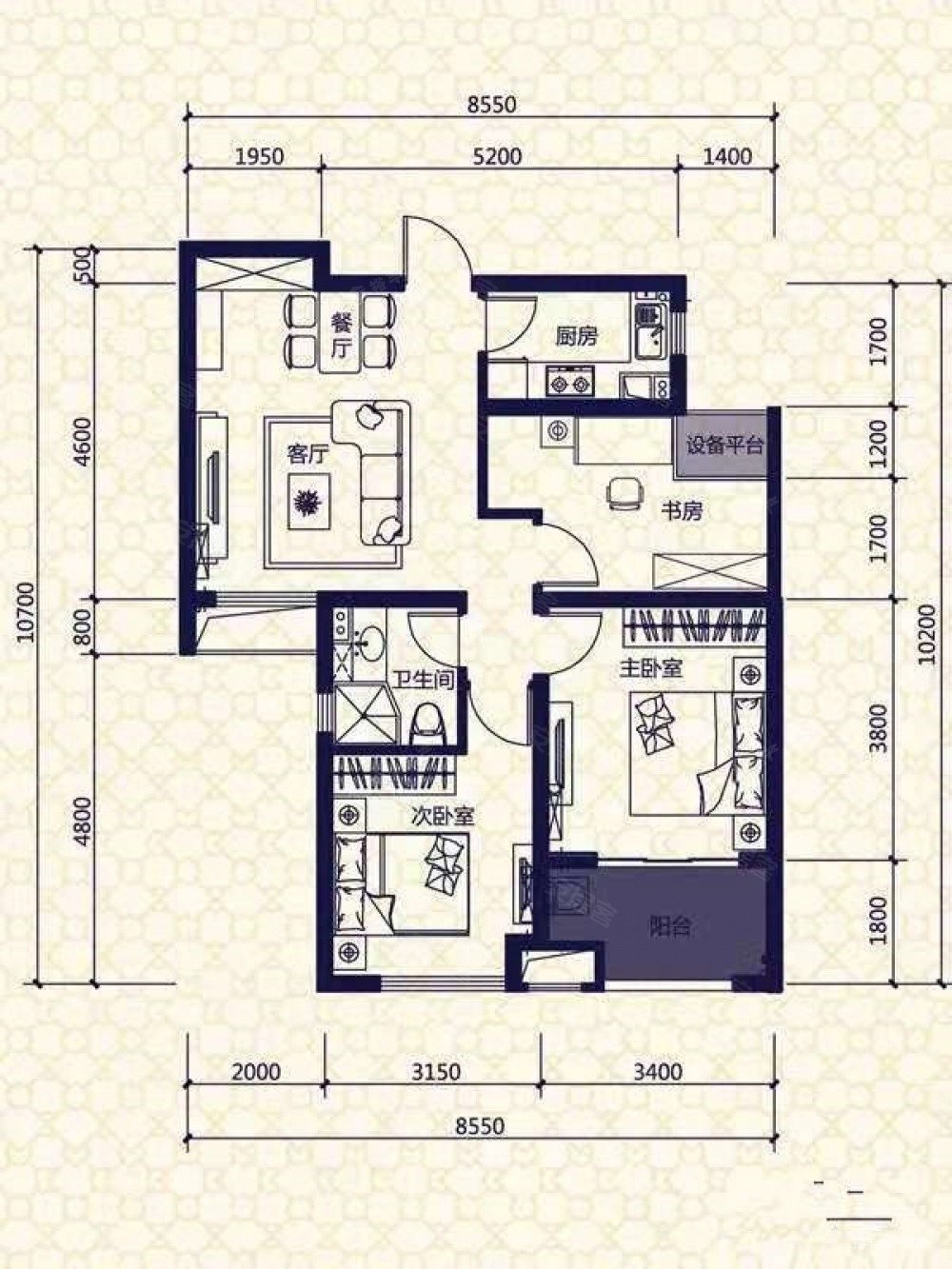 保利拉菲公馆交通便利满五精装可拎包入住小三居