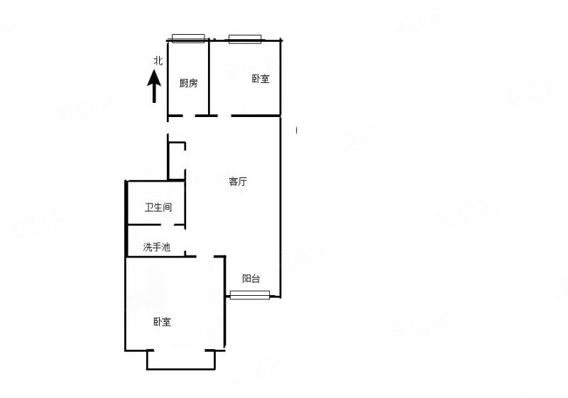 昊天嘉园2室1厅1卫82.47㎡南北188万