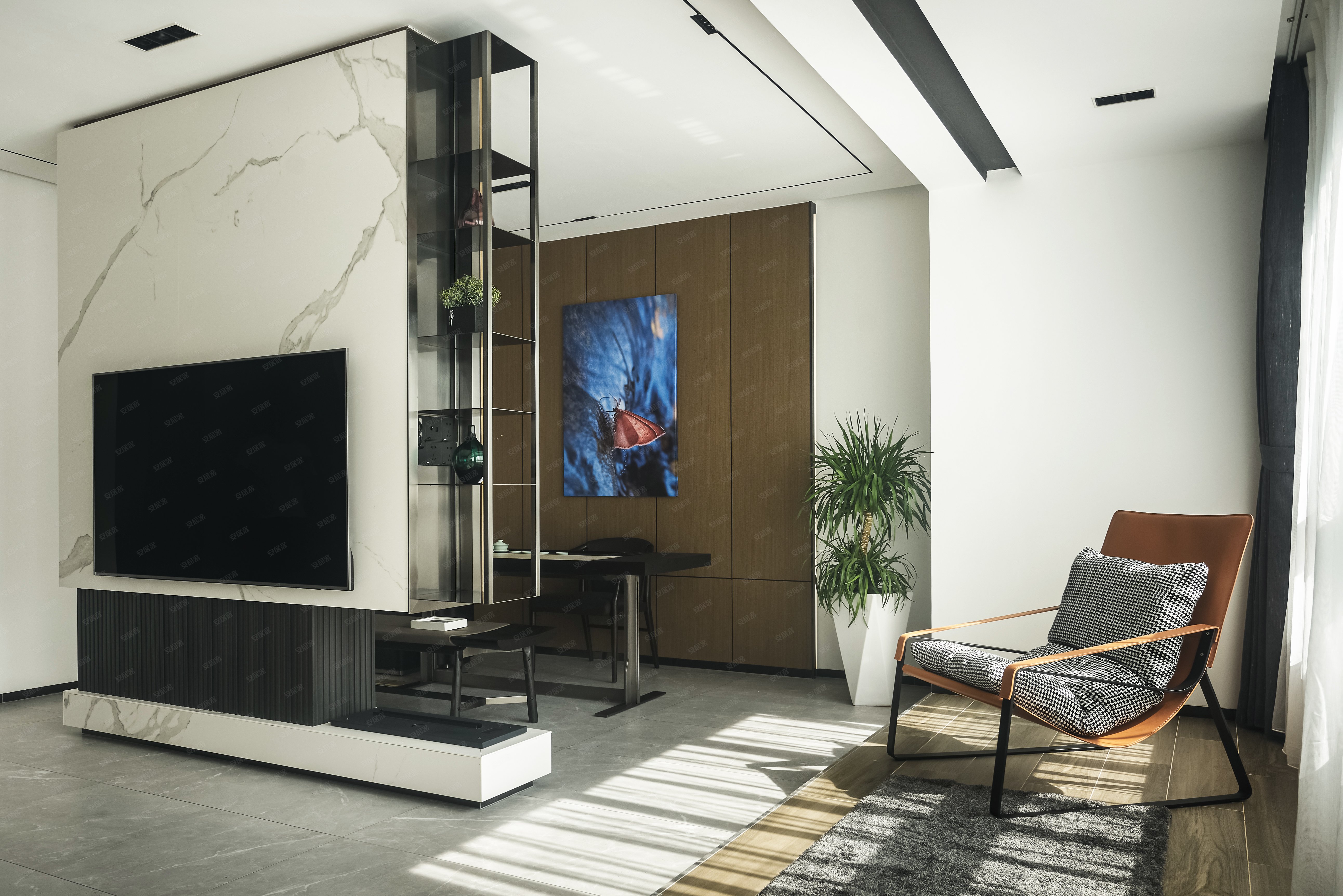 170㎡断舍离设计,隔断电视背景墙设计得又美又实用!