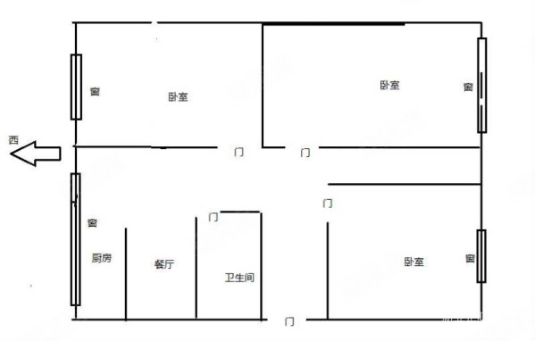 妇幼保健院宿舍3室1厅1卫70㎡东西62万