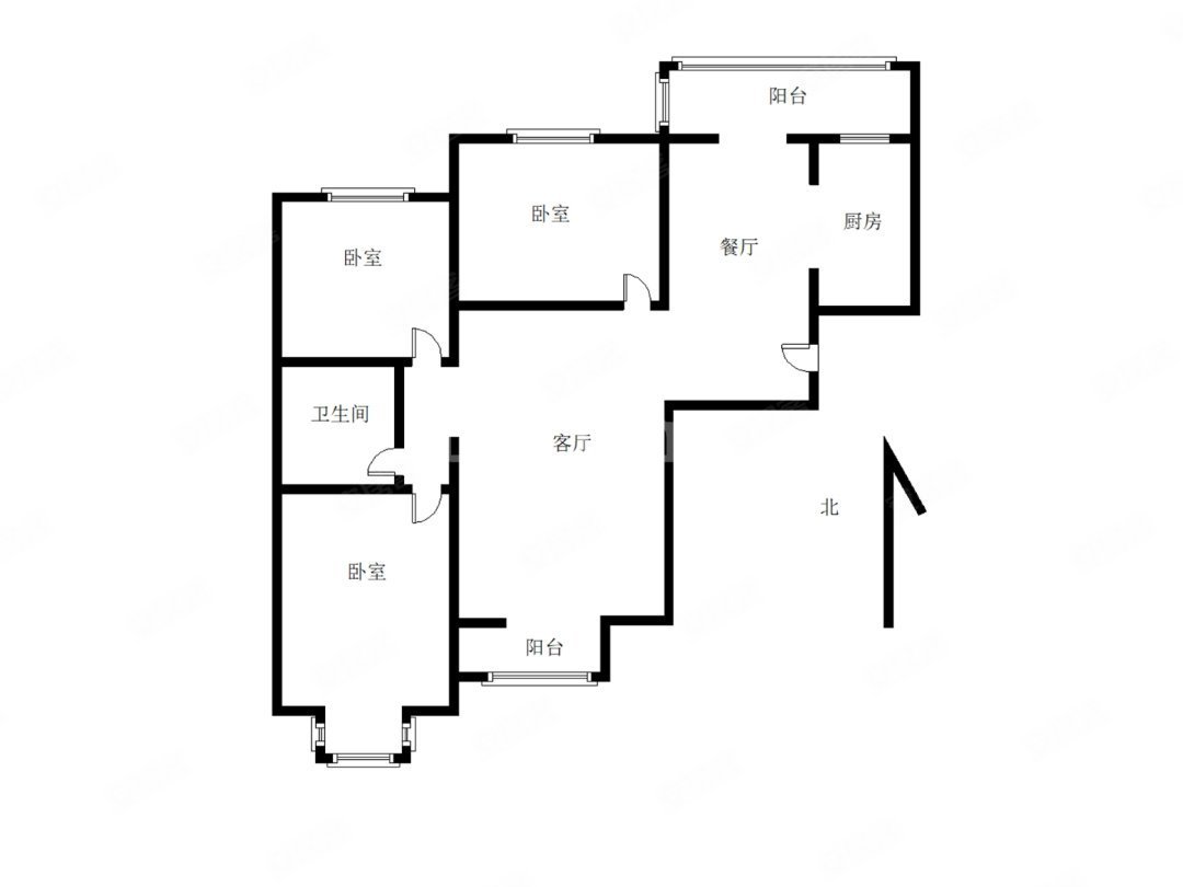 新东亚城市花园3室2厅1卫116.77㎡南北83万