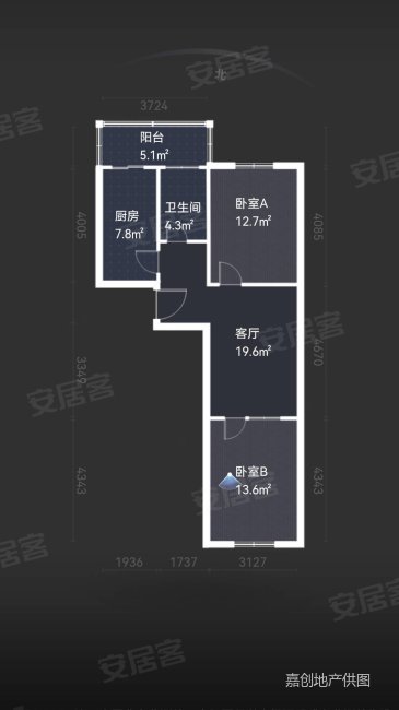 阳新里2室1厅1卫77.34㎡南北100万