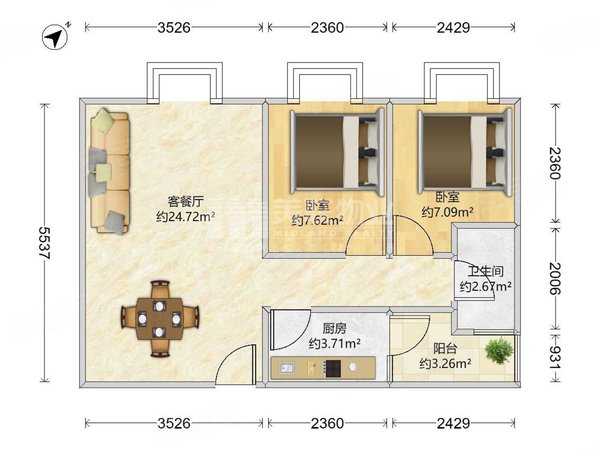 【多图】皇御苑(一期),皇岗租房,皇御苑 精装修二房 车位好停 户型