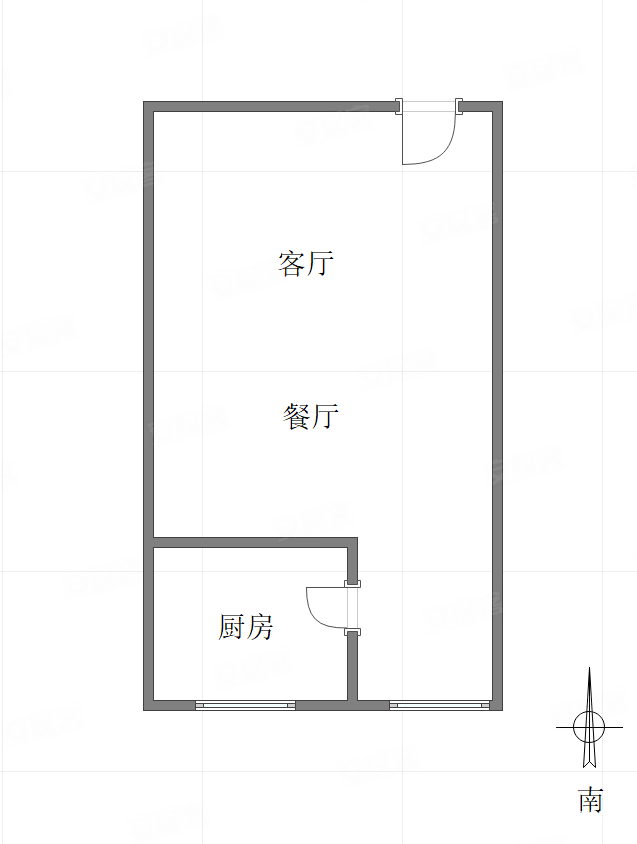 中南玖宸(商住楼)1室1厅1卫40.54㎡南北28万