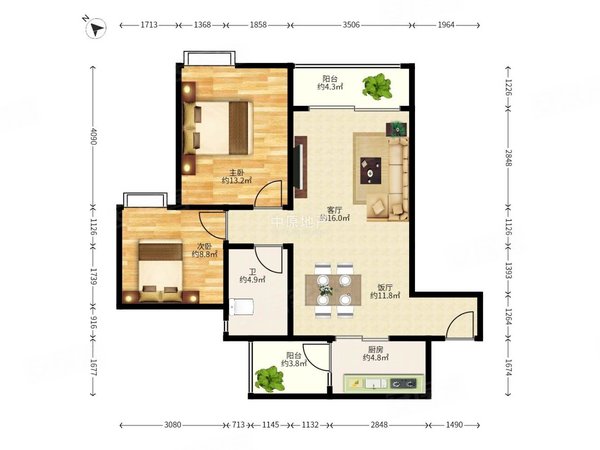 【多图】中海花城湾,珠江新城中租房,中海花城湾 两房 拎包入住,天河