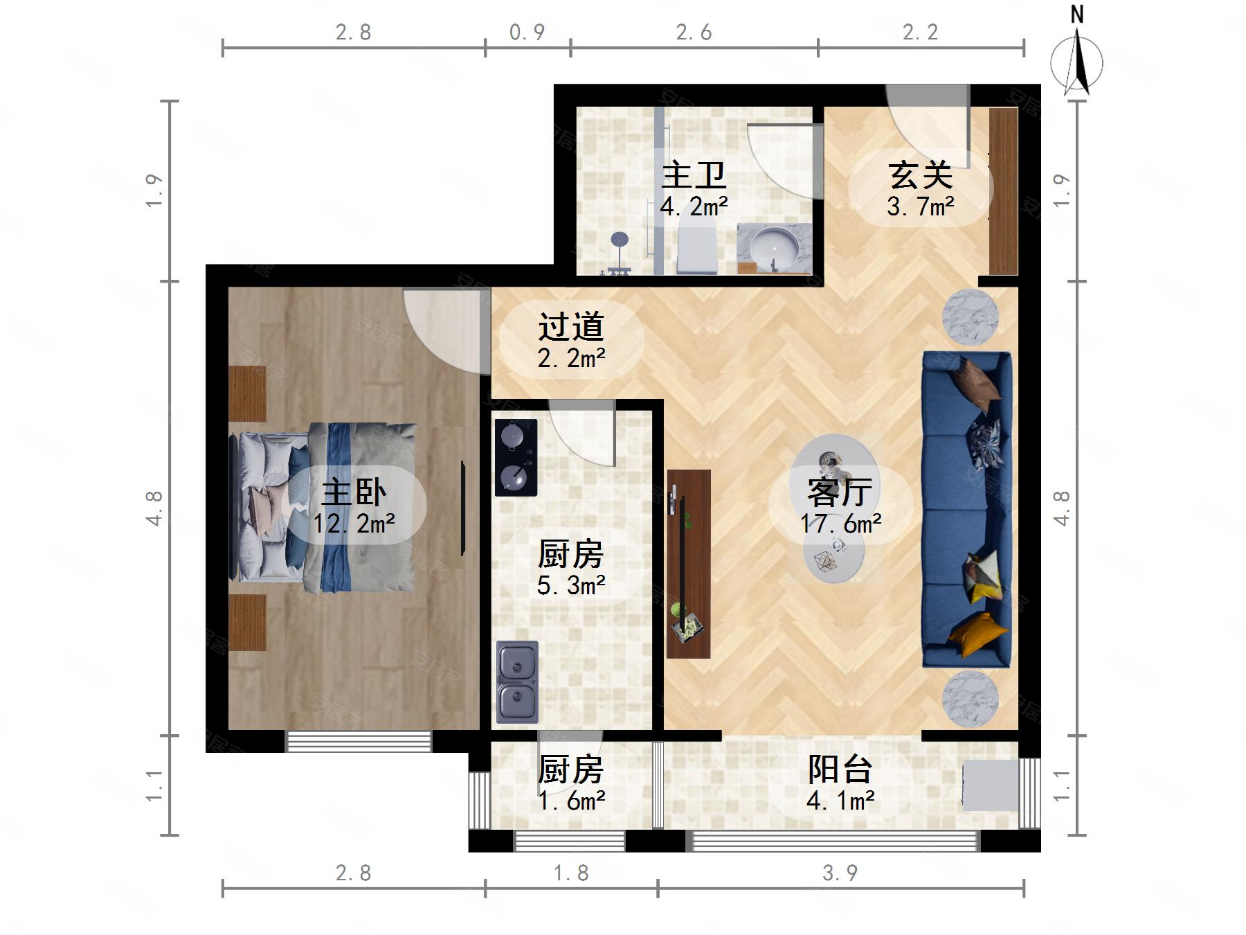 金谷园二期阳面独单好楼层无遮挡看房方便