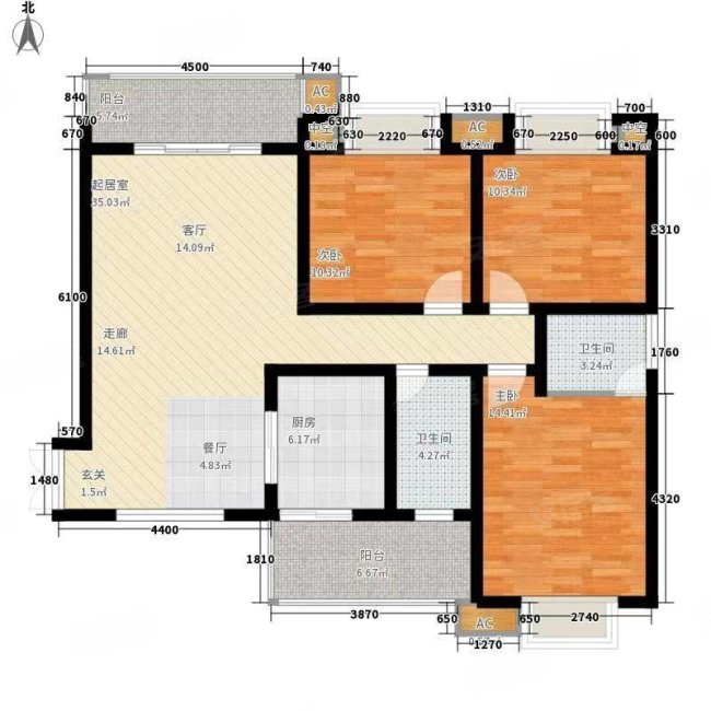 珑樾台3室2厅2卫126㎡南北89.8万