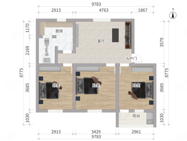 思明南路300号小区3室1厅1卫84.46㎡东南400万