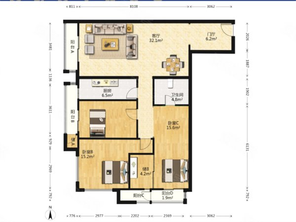 北京大兴兴华大街清城北区清澄名苑北区4室2厅 精装房子 可住 140平