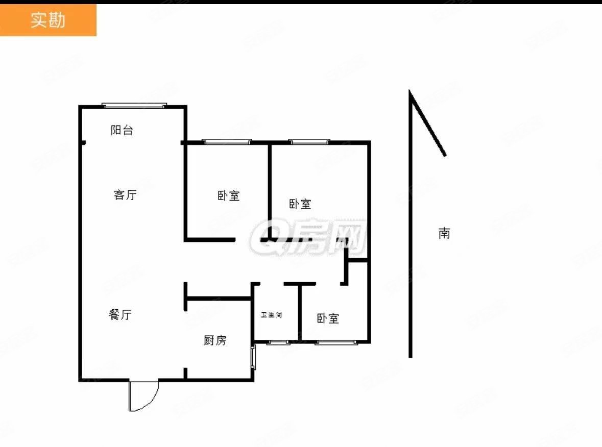 柏庄香府南苑3室2厅1卫108㎡南北89万