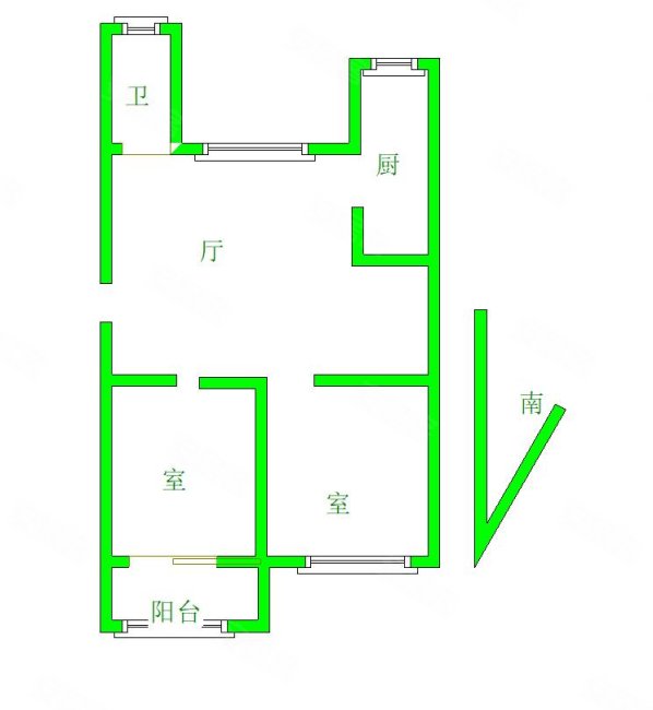 六九四家属院2室1厅1卫61㎡南北23万