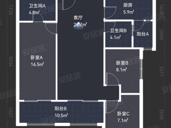 昆明盘龙江东花园俊发城郁金苑精装大3房  带家具家电  拎包入住 地铁