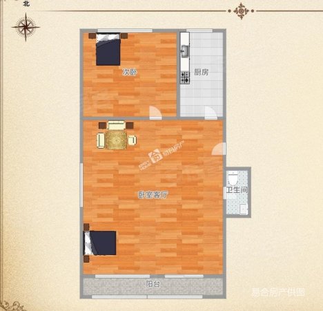 南环里(东区)2室1厅1卫54.19㎡南北179万