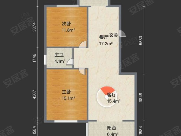 【多图】启运里,杨柳青租房,新上 莱茵旁边 精装两室 中间好楼层 拎包