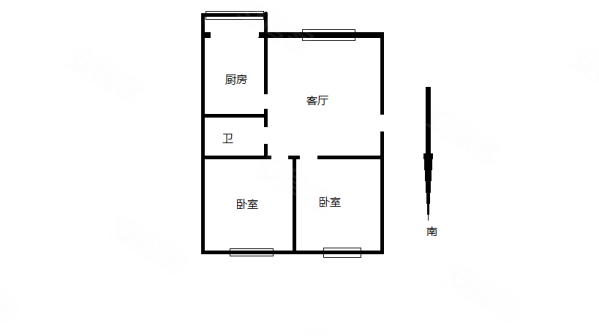 新华书店宿舍2室2厅1卫72.48㎡南北42万