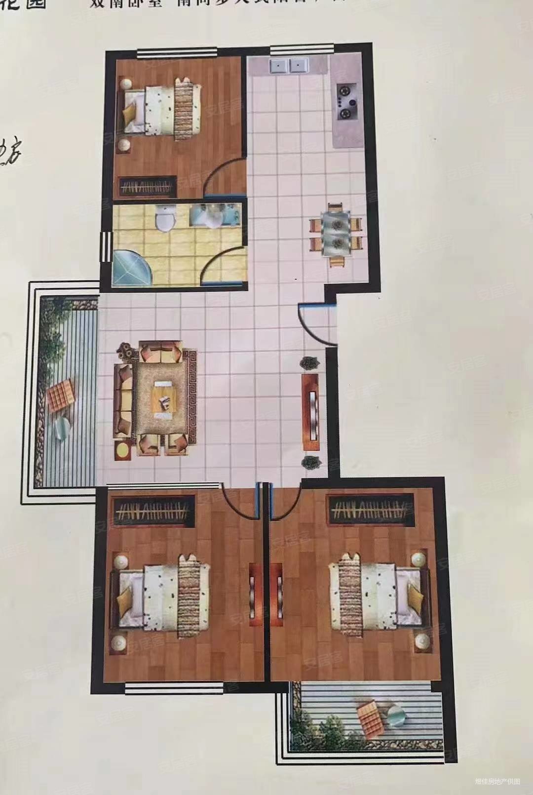 祥瑞家园3室2厅1卫92㎡南北45万