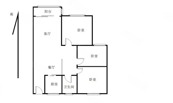 晴田华苑3室2厅1卫85㎡南172万