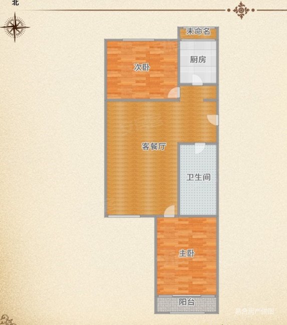 御路园2室1厅1卫80.21㎡南北275万