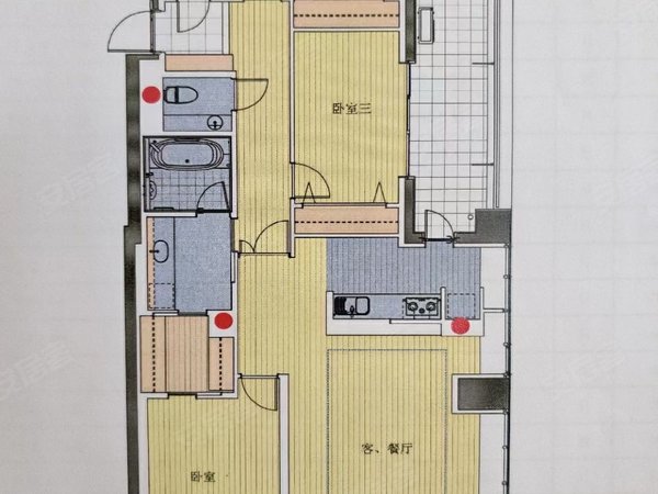 上海浦东花木东和公寓高区3房配新家具,01室户型好,小易实拍无任何