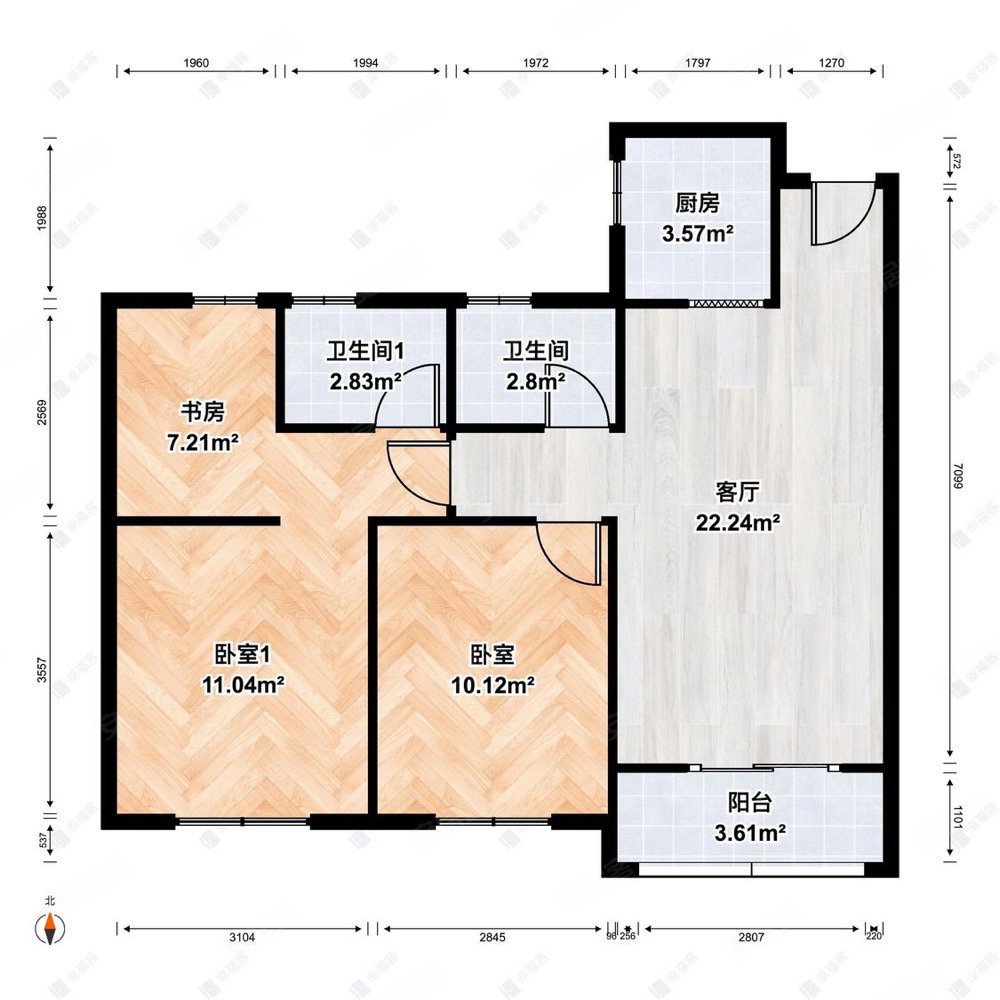 祥浦苑高楼层采光充足次新房板楼小三居满二南北通透