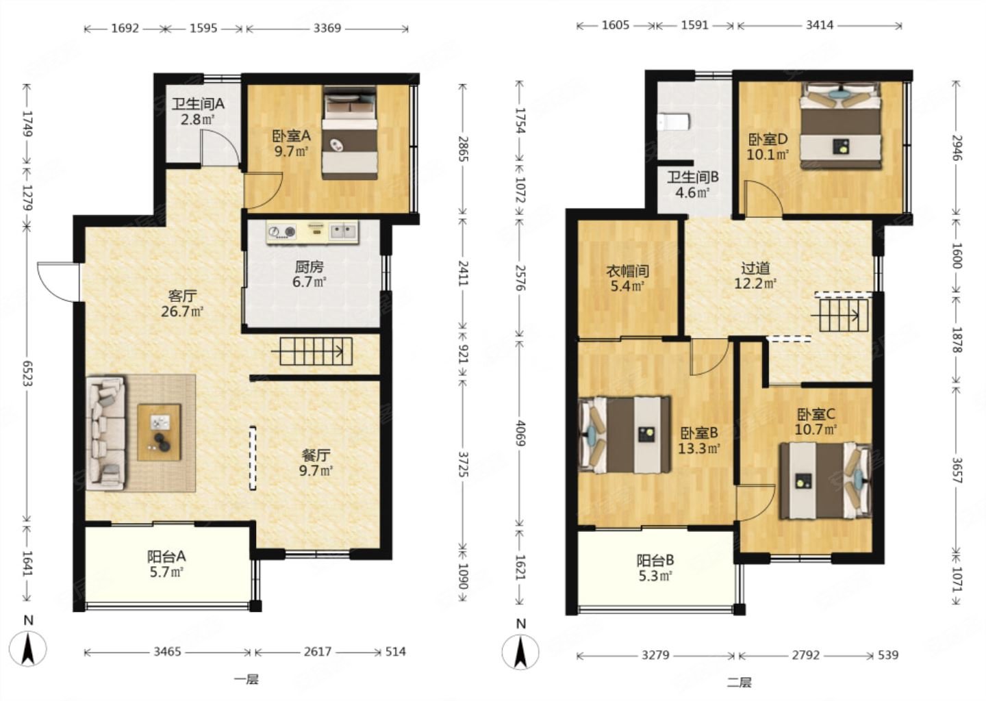 精装 边户 跃层 河景房 带20年租赁车位