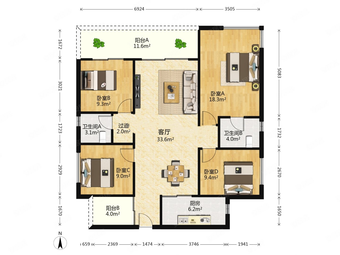 万科理想城电梯房南北通透精装修看房方便有钥匙