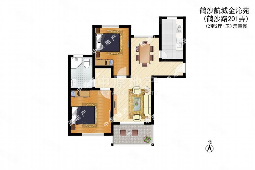 金沁苑(南区)2室1厅1卫77.53㎡南296万