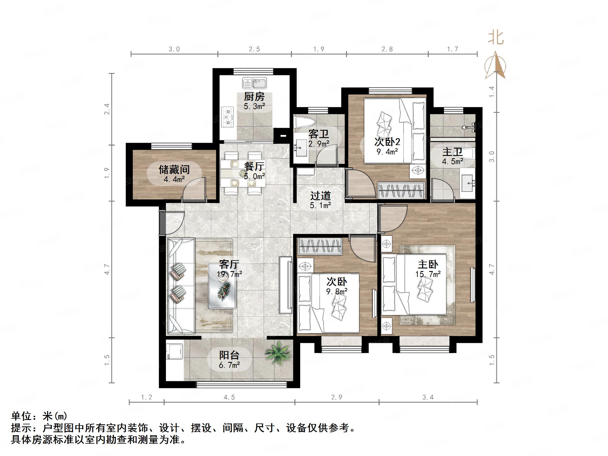 绿地国际城牡丹明都4室2厅2卫129㎡南159万