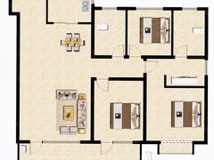 济南历下康虹路海尔产城创天玺铂悦澜庭 3室2厅2卫出租房源真实图片