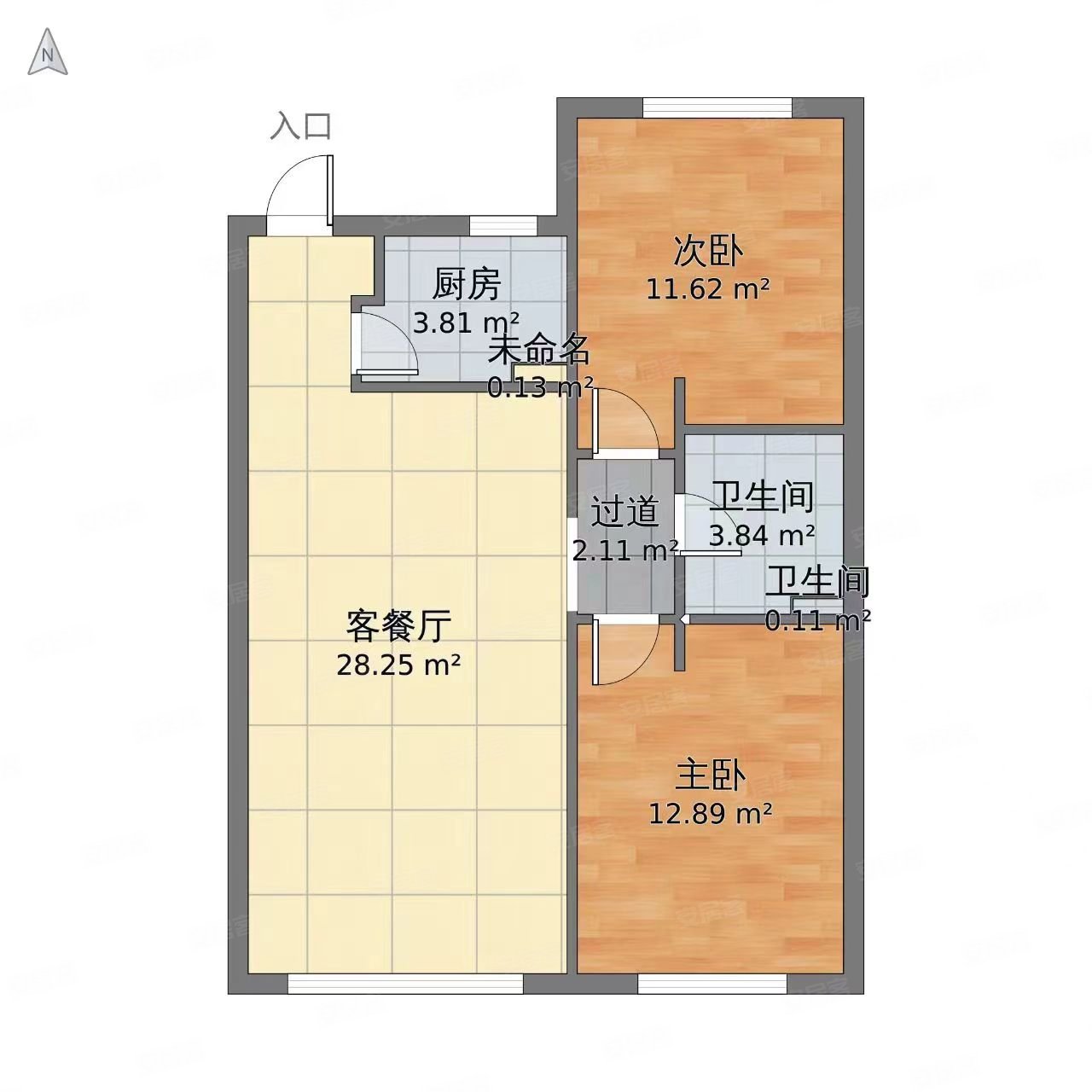 阳光巴厘岛2室2厅1卫103㎡南北65万