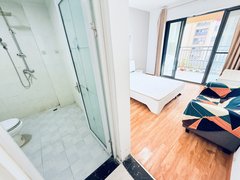 合肥肥西肥西县城独立阳台卫生间 一个月起租 禹洲天玺 民用水电 七舰大厦出租房源真实图片