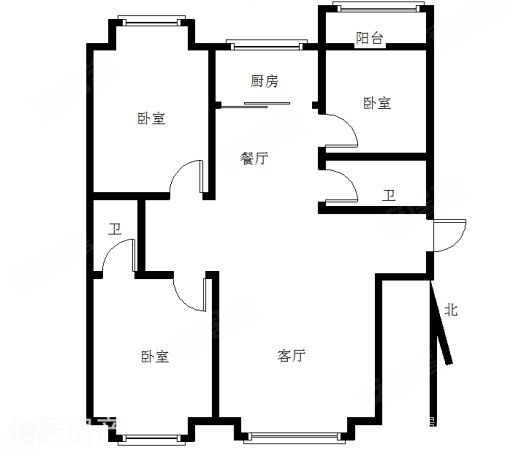 华夏世纪城3楼125平精装三室两厅两卫可拎包入住