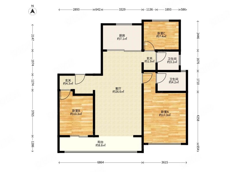 (真实保证)中南樾府3室