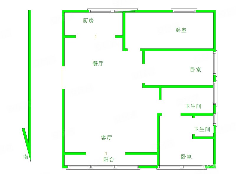 桃园小区北区3室2厅2卫140㎡南北70万