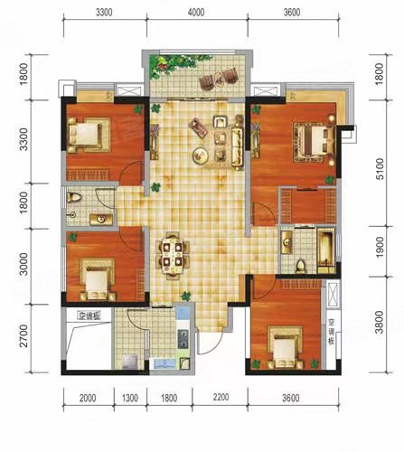 渝鄂光福苑3室2厅2卫125㎡南北33万