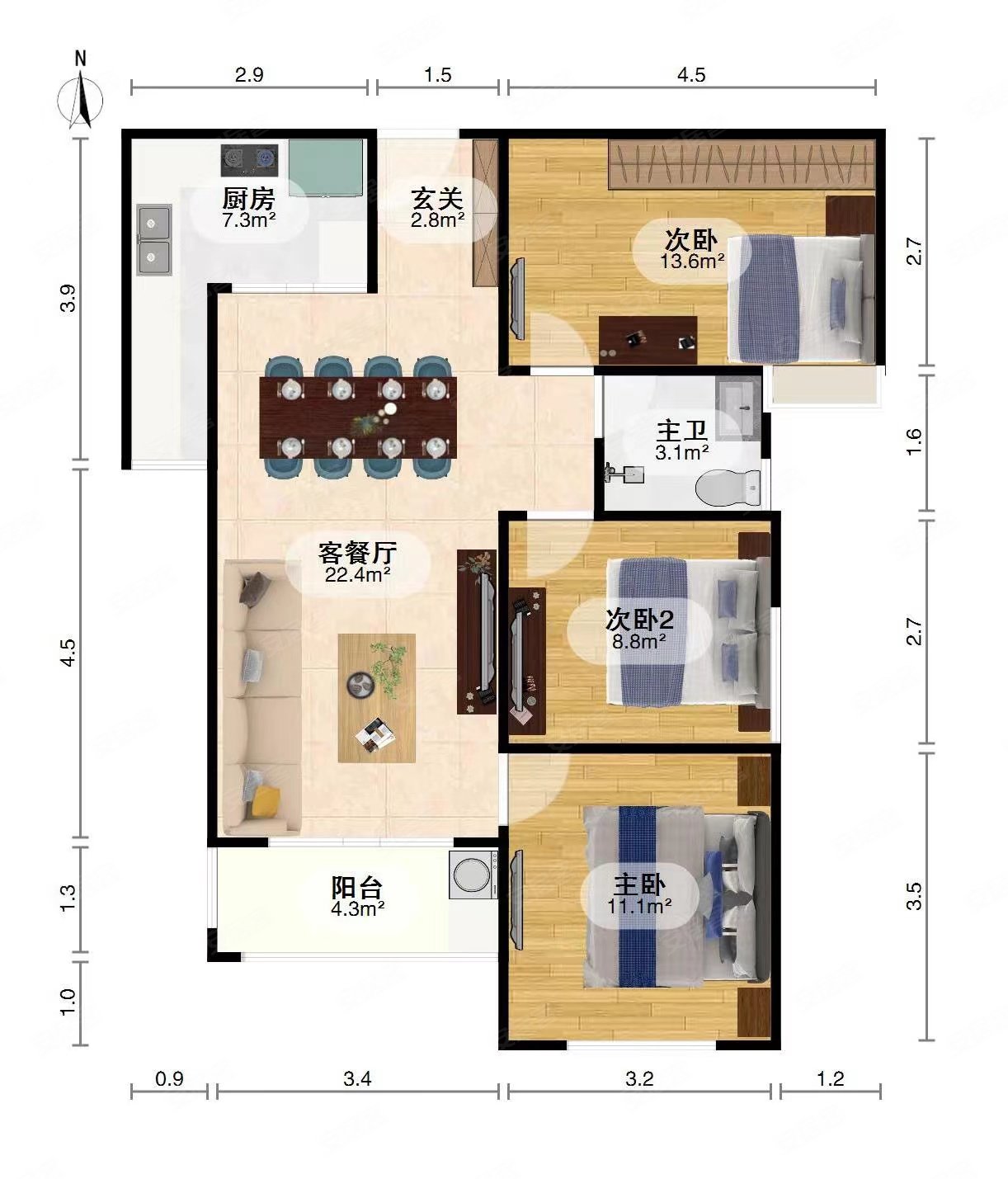 南湖巴黎春天户型房子采光充足视野开阔
