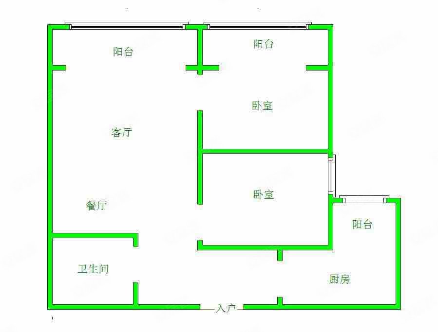 枫林小区2室2厅1卫107㎡南北60万