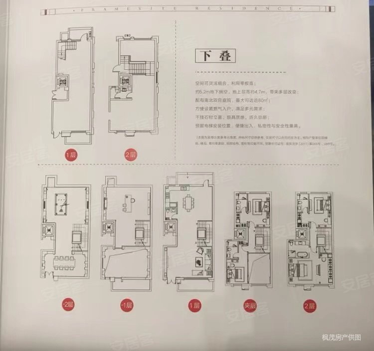 蓝光黑钻公馆叠拼别墅现房买二层隔5层送前后院子地下室