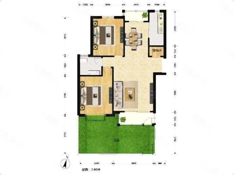 刚需两居 出行方便 南北通透 低容积 精装可拎包入住 临地铁,紫晶南园