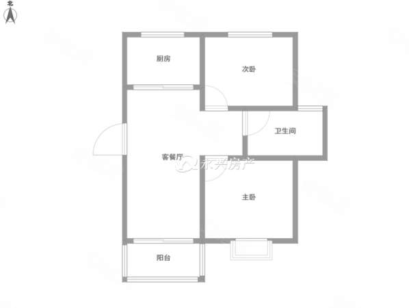 江北绿城2室2厅1卫96㎡南北52万