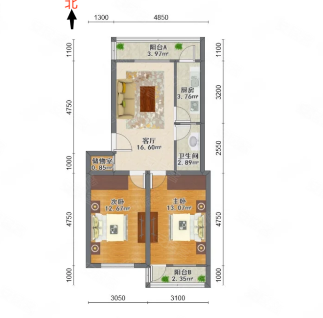 瑞景街 双阳户型低楼层  大客厅 小区环境好 南北通透