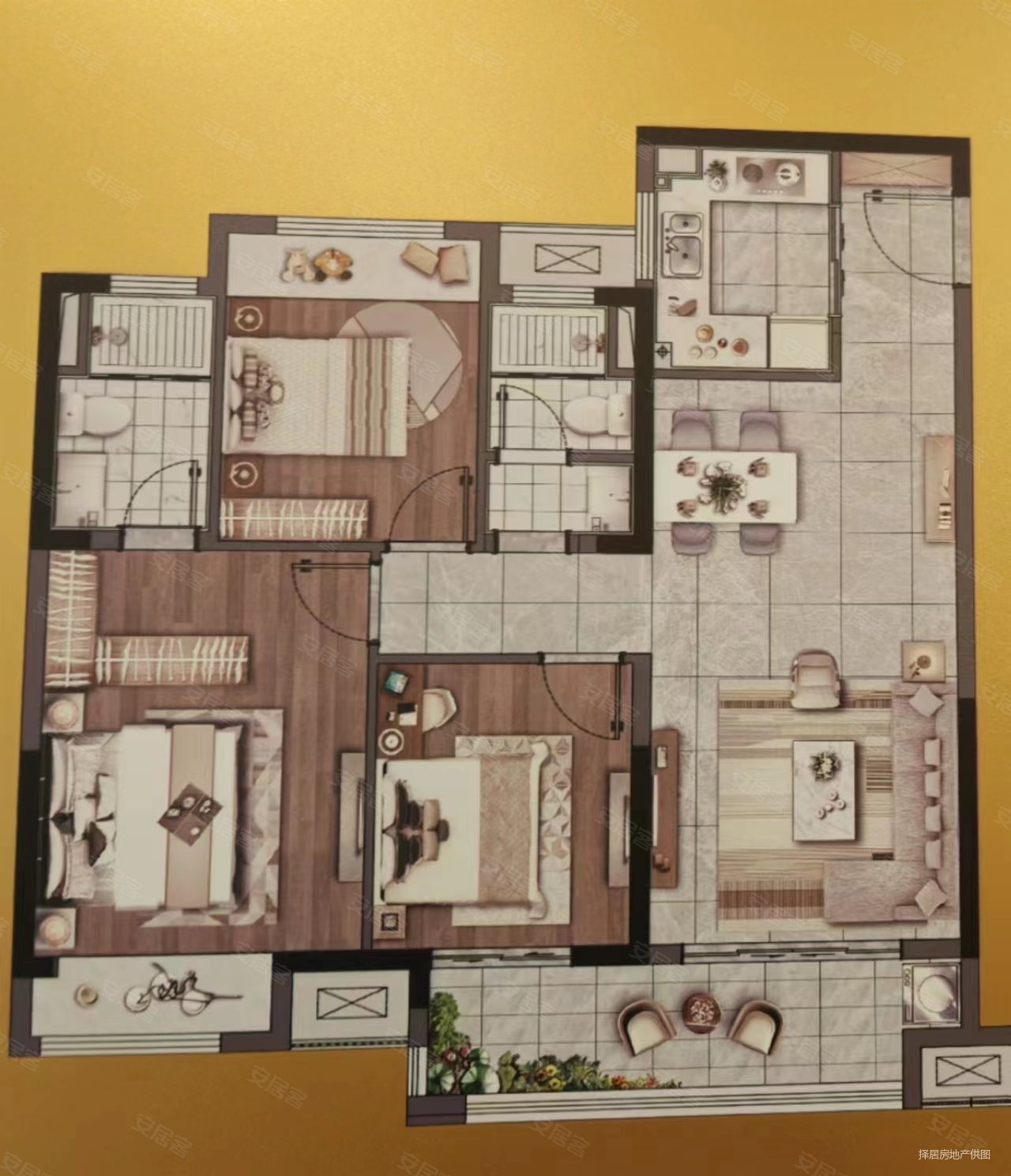 景瑞望府3室1厅1卫89.16㎡南192万