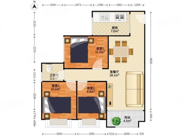 新上高层景观房急售8字头甩价格可谈大冲新城花园