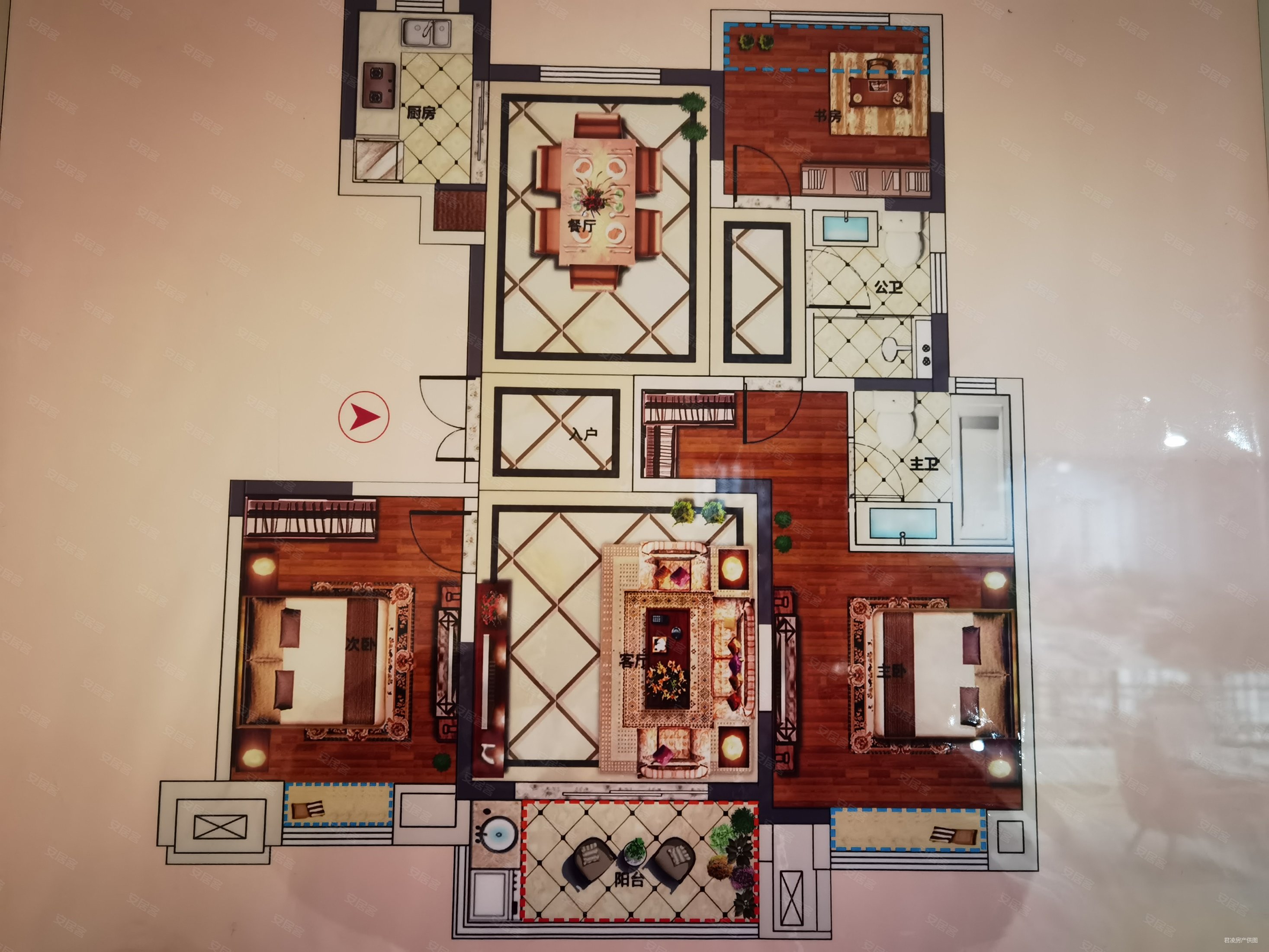 星澜府3室2厅2卫94.48㎡南北75万