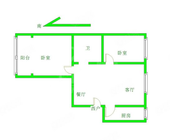 一品香江2室2厅1卫89㎡南北95万