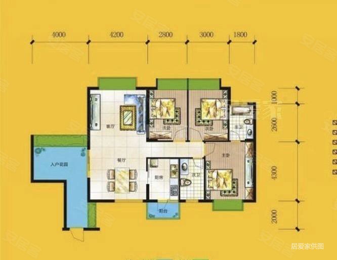 盛世天下3室2厅2卫105㎡南北59.8万