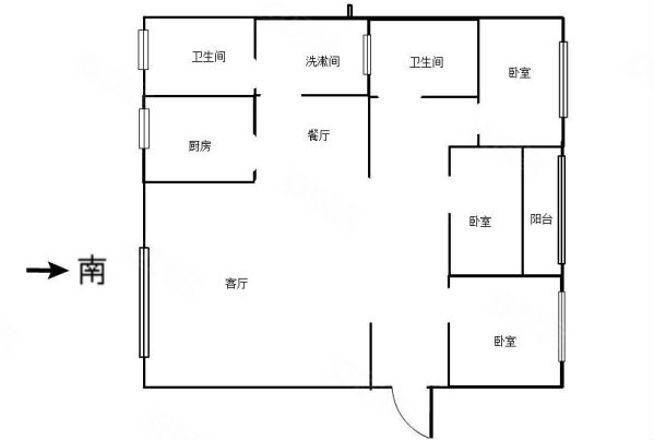 双卫 南北通透 满二,润峰小区二手房,68万,3室2厅,2卫,116平米-洛阳