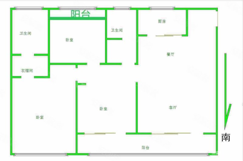 中梁壹号院3室2厅2卫124㎡南北88万