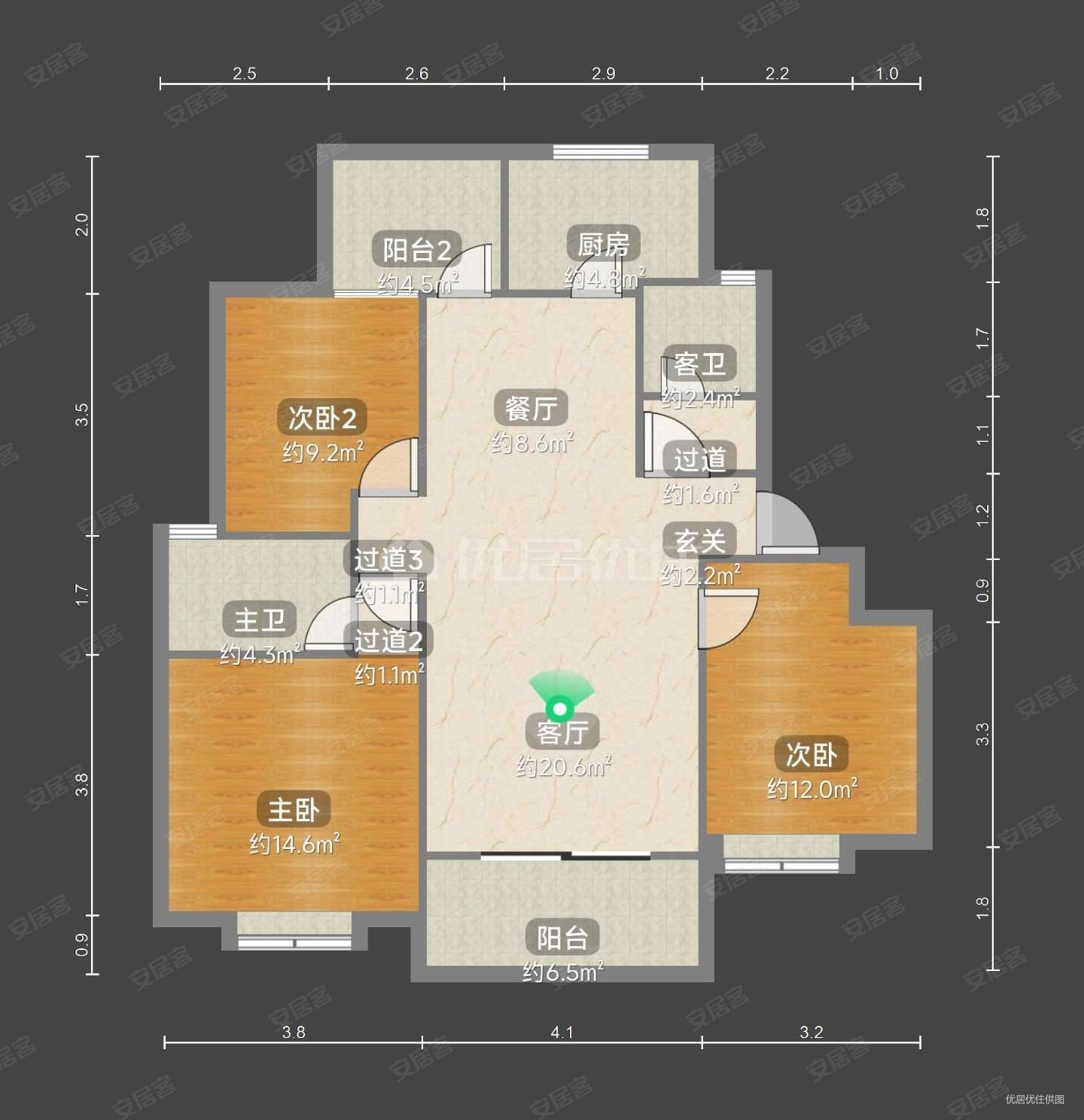春藤里3室2厅2卫114.67㎡东155万